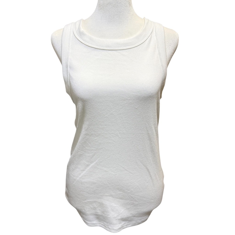 Old Navy Womens White Rib-Knit Muscle Tank Top Size Large NWT